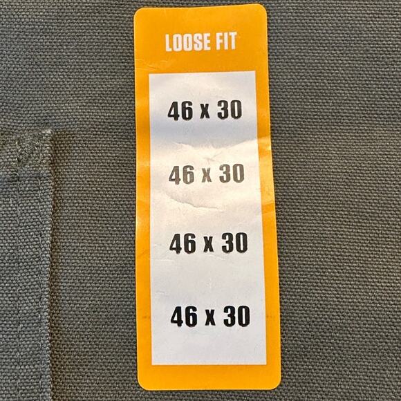 Carhartt Loose Fit Duck Cloth Utility Work Pants in Olive Green Mens 46 x 30 - Picture 4 of 7